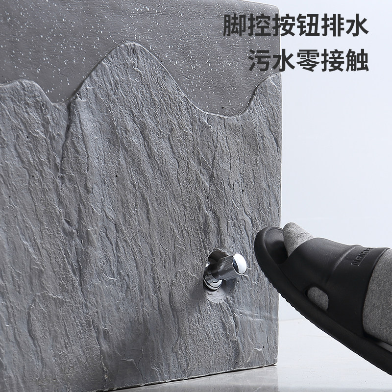 家用阳台拖把池地盆化妆室人造石立柱盆酒店落地式仿古洗手洗脸盆