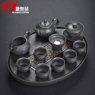 储水茶盘1500ml陶瓷紫砂壶四杯家用办 康乐品紫砂黑泥潮汕茶具套装