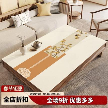 定制免洗餐桌垫国风新中式垫实木茶桌防水防油茶几垫新款台布桌布