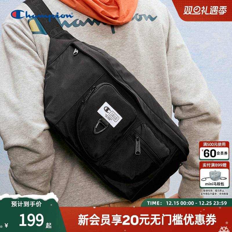Champion冠军2025春季新款腰包男女休闲美式斜挎胸包潮牌