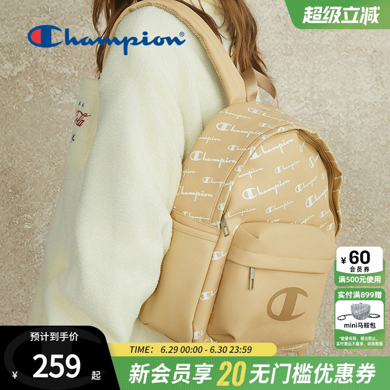 Champion冠军官方学生百搭双肩包女大容量老花时尚背包男书包