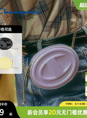 Champion冠军圆饼包女时尚漆皮小肩包潮牌复古日常链条包官方正品