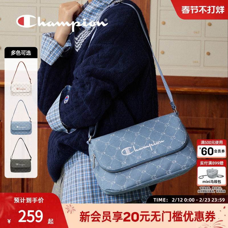 champion冠军26春季新款mono老花腋下包牛仔帆布包女士
