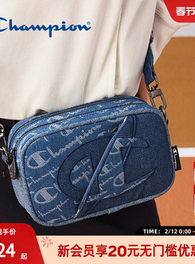 Champion冠军官方牛仔丹宁老花相机包复古斜挎包男女小号单肩包