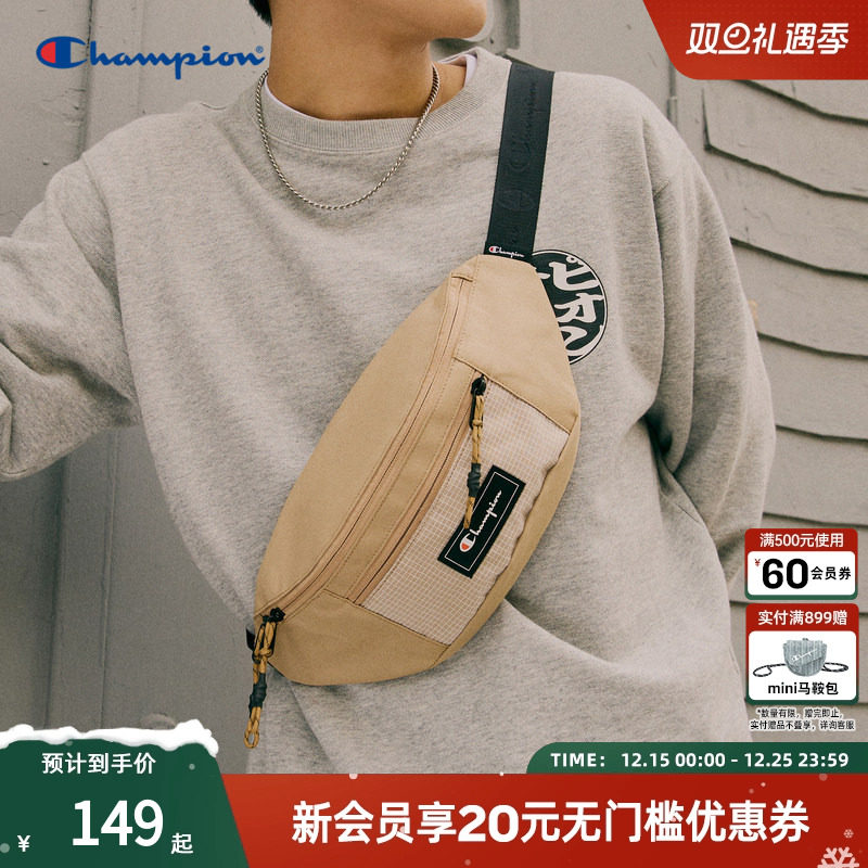 Champion冠军单肩胸包女贴布时尚休闲斜挎包男潮牌运动腰包手