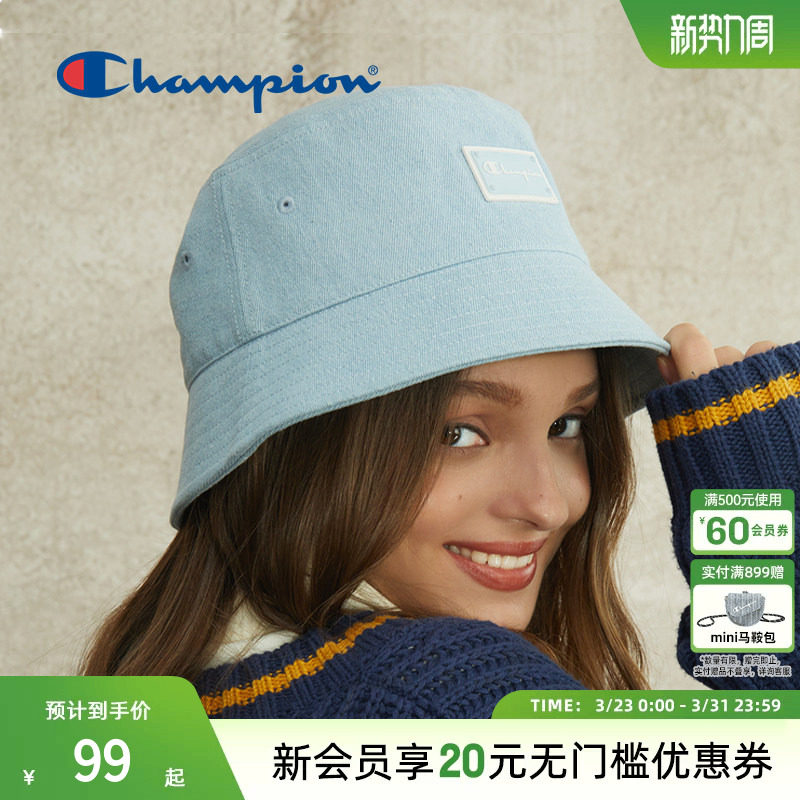 Champion冠军素颜渔夫帽女休闲夏季遮阳大头围帽子男盆帽官方