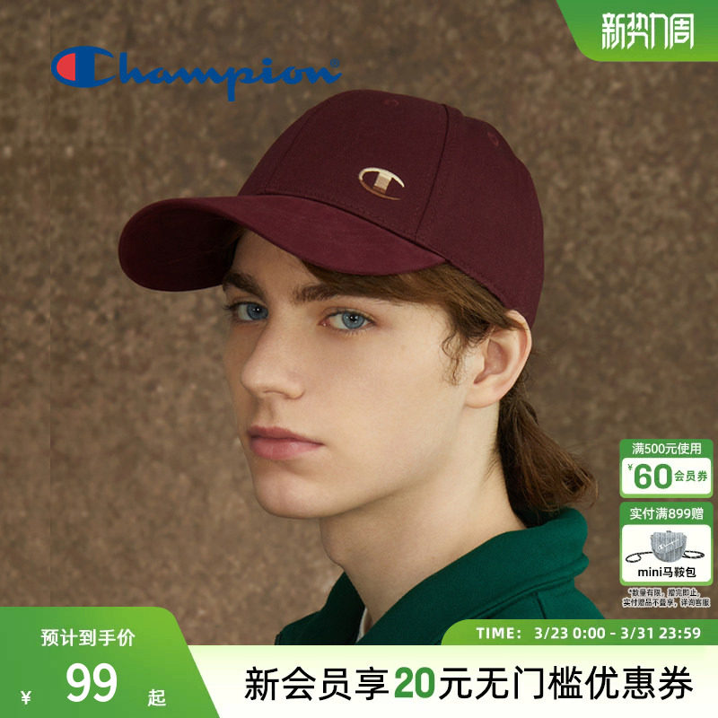 Champion冠军刺绣棒球帽鸭舌帽情侣时尚男女款遮阳