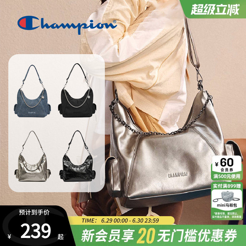 champion冠军26春夏新款单肩包女链条包牛仔包通勤百搭日常