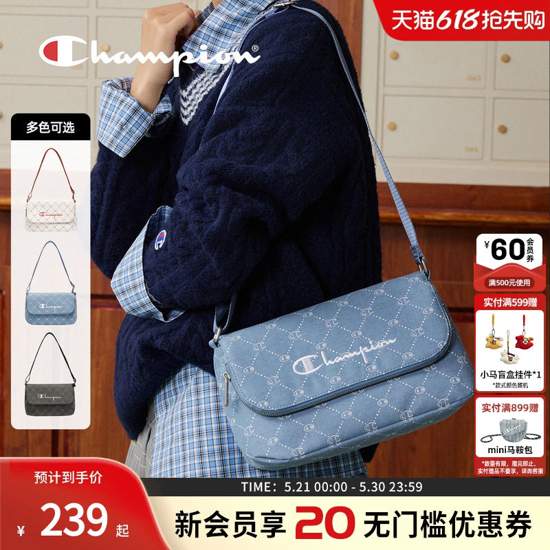 champion冠军26春季新款mono老花腋下包牛仔帆布包女士
