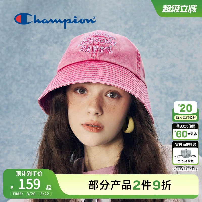 Champion冠军官方渔夫帽男士冬挡风盆帽休闲做旧风牛仔复古女