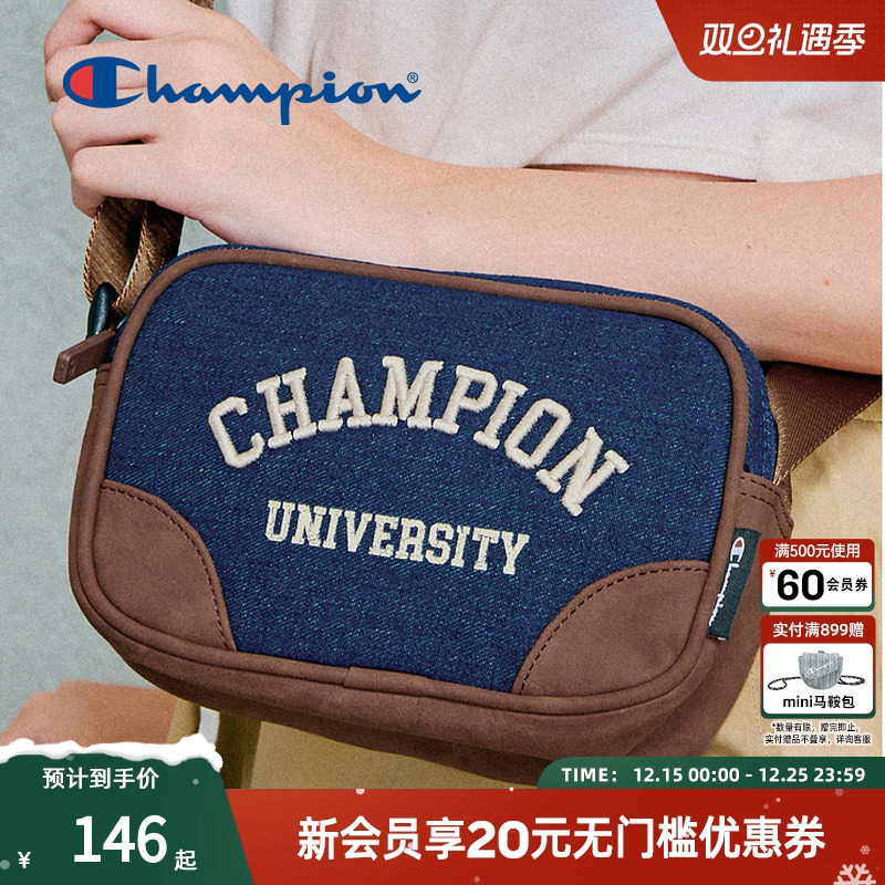 Champion冠军官方校队相机包女美式刺绣单肩方包复古斜挎小方