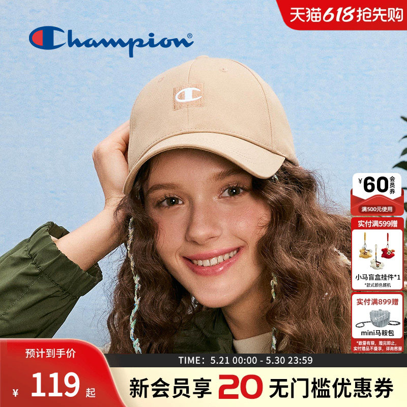 Champion冠军棒球帽休闲情侣潮流遮阳鸭舌帽男女美式透气休闲