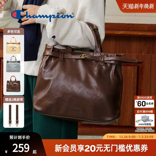 champion冠军复古质感托特包