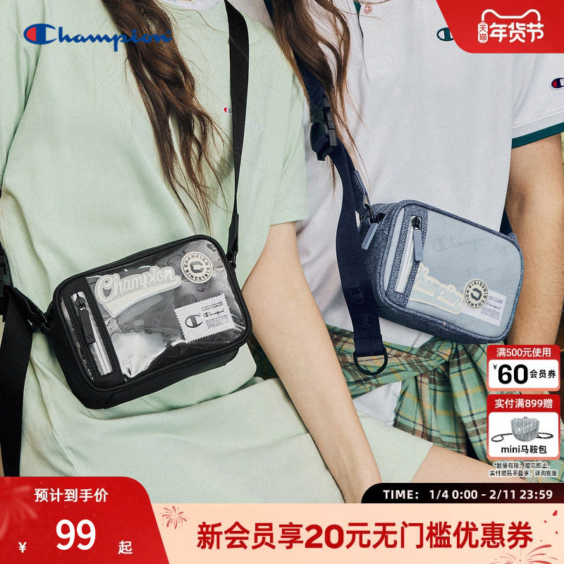 Champion冠军男斜挎包徽章痛包单肩包女小方包正品