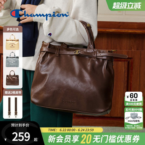 champion冠军复古质感托特包
