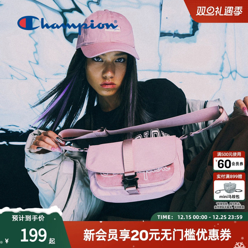 champion冠军斜挎小方包机能风运动包包男女情侣秋冬旅游单肩