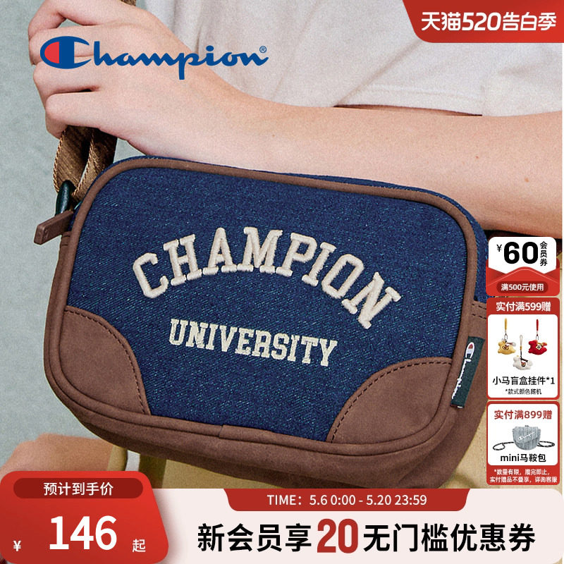 Champion冠军官方校队相机包女美式刺绣单肩方包复古斜挎小方