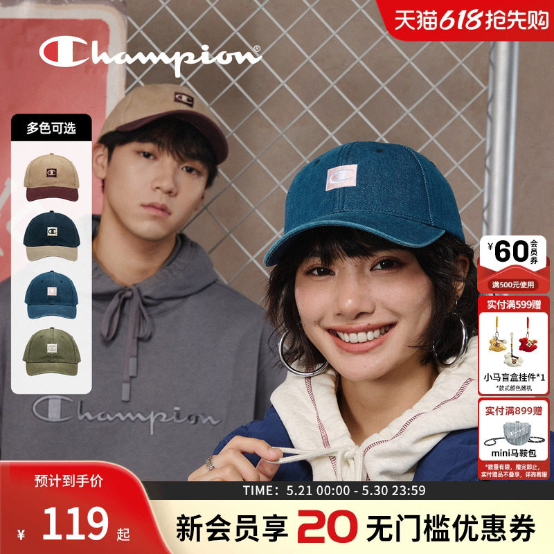 champion冠军26春季新款经典棒球帽牛仔帽子遮阳复古鸭舌帽