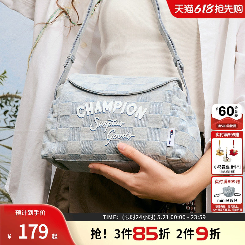Champion冠军帆布保龄球包单肩包女士斜挎包旅游轻便通勤包小