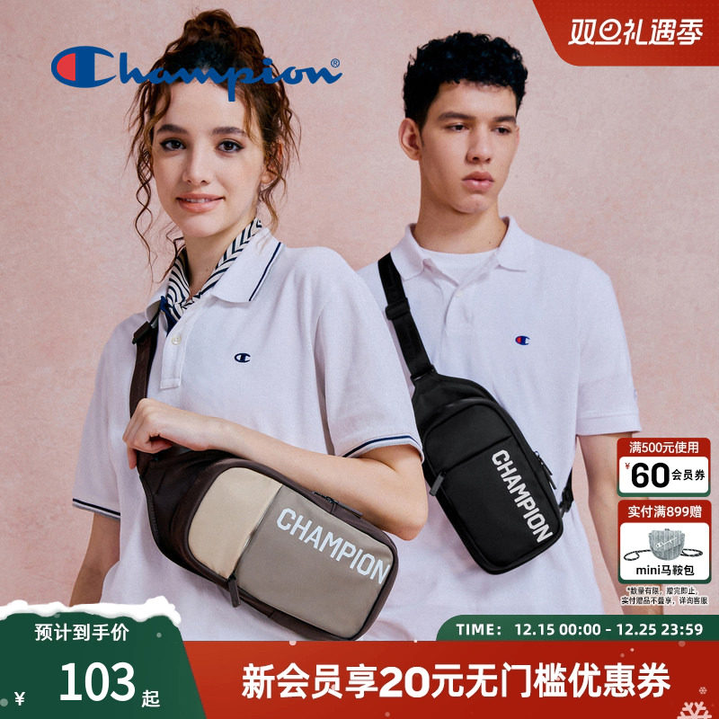 Champion冠军胸包男美式情侣腰包小肩包挎包女士休闲包包户外