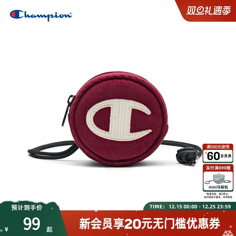 Champion冠军迷你圆饼包挂件2024秋季新款简约休闲斜挎小