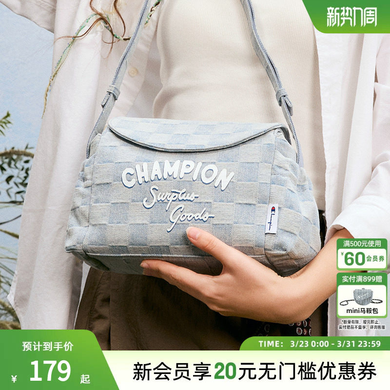 Champion冠军帆布保龄球包单肩包女士斜挎包旅游轻便通勤包小