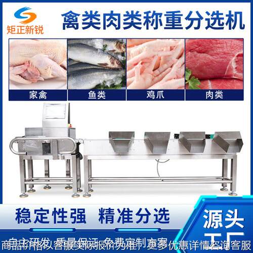 冷冻鸡鸭肉类重量分选机鸡脚鸡腿自动检重选别机海鲜水产精准