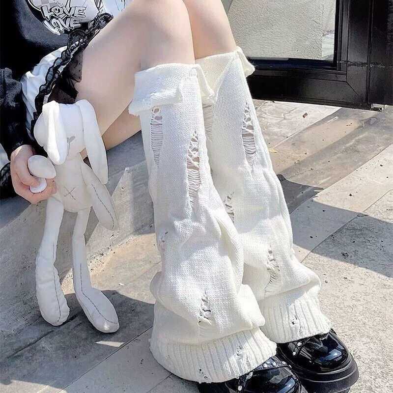 日系针织腿套jk泡泡袜软妹y2k亚文化袜套千禧夏季款原宿显瘦袜套