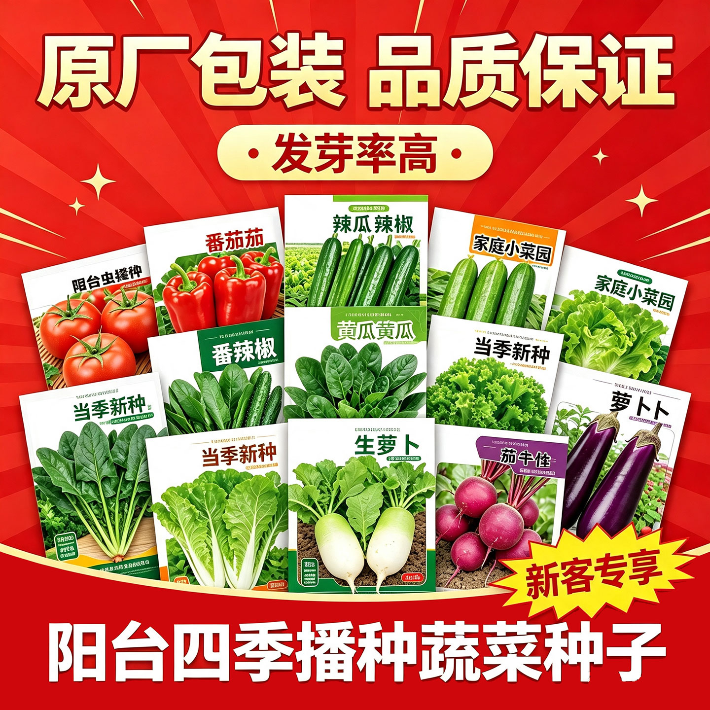 蔬菜种子香菜白菜番茄辣椒菠菜黄瓜青菜籽生菜萝卜四季播种孑大全