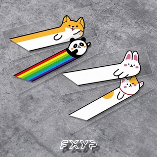 FXYP飞天萌宠个性 饰防水反光贴纸 创意电动摩托汽车身窗电脑机箱装