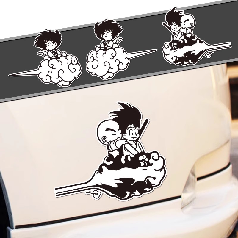 创意龙珠悟空小林坐筋斗云车贴