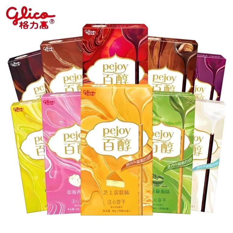 格力高百醇注心夹心装饰饼干48g柠檬抹茶草莓牛奶巧克力棒3盒包邮