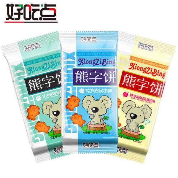 达利园好吃点115g熊字饼手指饼儿童益智小熊饼干宝宝磨牙棒