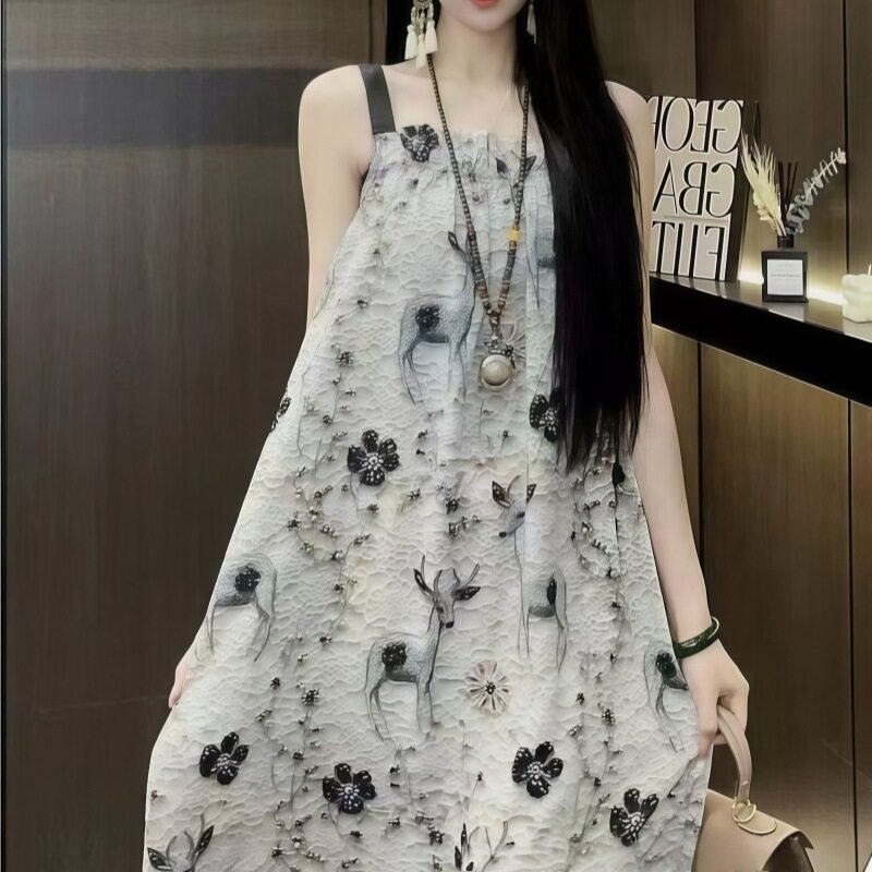 夏季连衣裙女中长裙吊带裙子气质时尚法式睡裙小众显瘦遮肉外穿裙