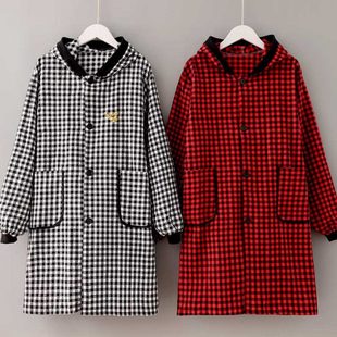 圍裙家用廚房正穿女罩衣布小清新工作服外套男士 簡(jiǎn)約長(zhǎng)袖 2023新款