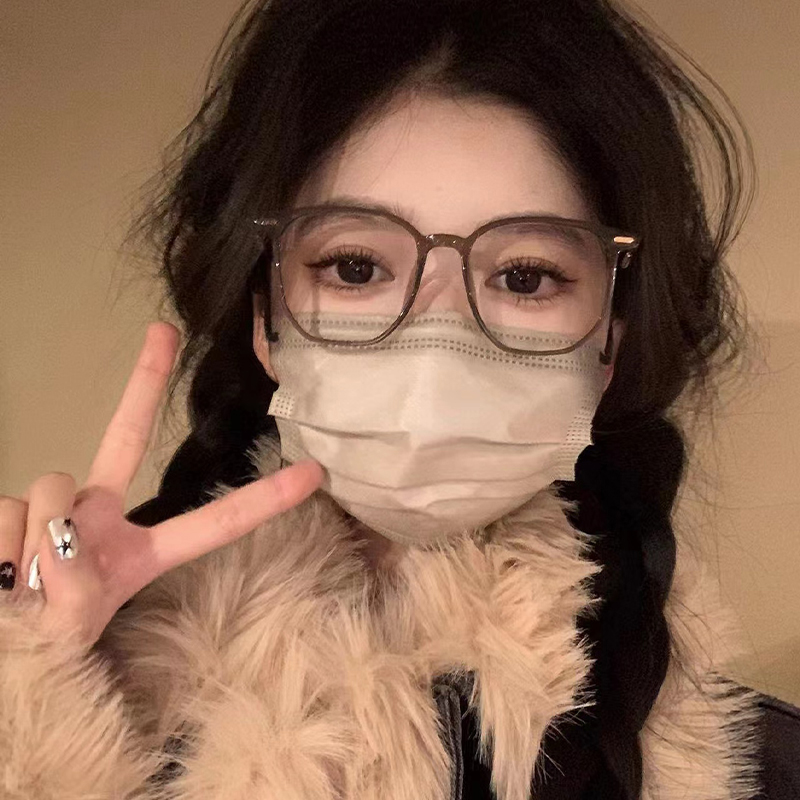 超轻冷茶色e大方框近视眼镜女可配度数大脸显瘦网上专业配眼睛框