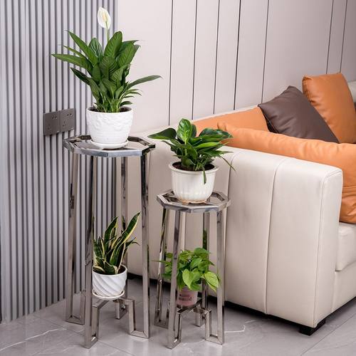 不锈钢花架客厅落地式花盆置物架