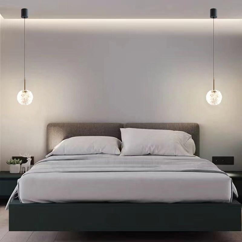 床头小吊灯可自由伸缩升降现代简约轻奢卧室客厅背景吊线极简吊灯