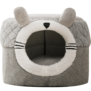 猫窝冬天保暖半封闭式 通用宠物用品 幼猫可拆洗猫房冬季 猫咪窝四季