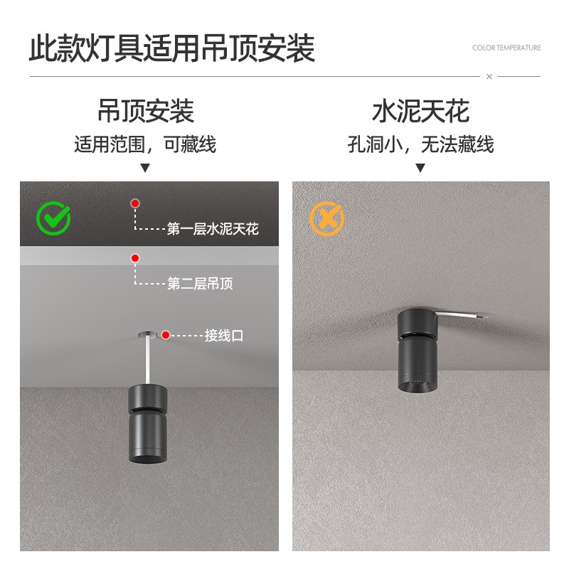 智能小山丘明装防眩射灯led客厅背景墙服装旋转筒灯已接入米家App