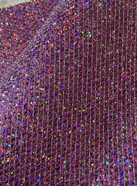 pu菱形网大小六角片格利特闪光闪粉皮革布