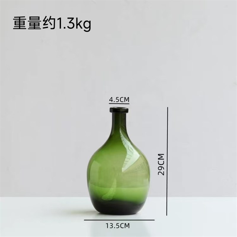 简约水养雪柳马醉木南天竹吊钟花瓶高级感客厅摆件玻璃落地装饰品