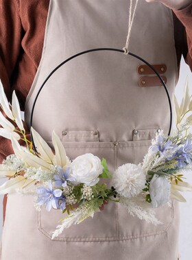 手捧花束弦娜蒲公英陆莲壁挂仿真花装饰花婚庆墙饰玫瑰CF01312A