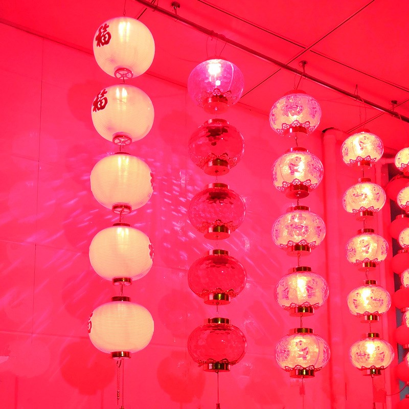 小灯笼挂饰装饰春节儿童舞蹈道具户外防水元旦日圆福字新年红灯笼