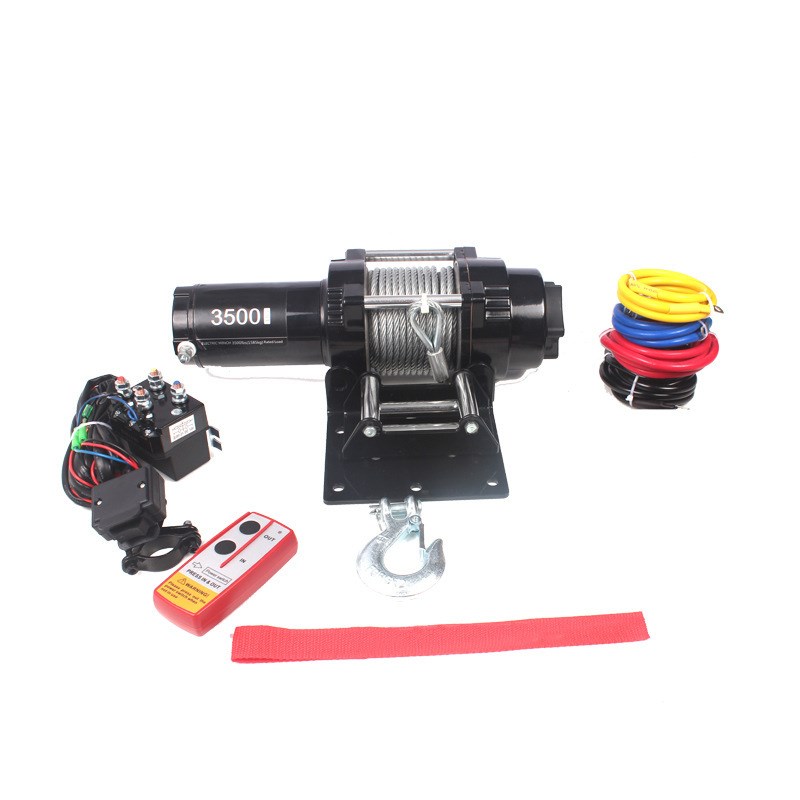便携起重吊机 3500磅车载电动绞盘带钢丝绳 适于农用机械配套出口