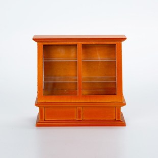 蛋糕推拉门玻璃柜 12dollhouse娃娃屋配件迷你商场甜品店场景