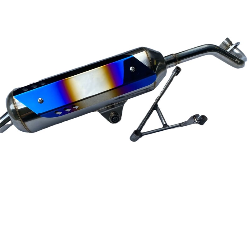 RS100CC福喜不锈钢上绕回压静音改装排气管 直排大声exhaust pipe