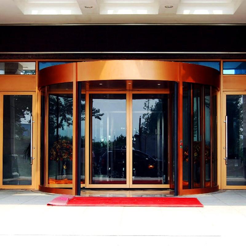厂家环柱旋转感应门 酒店自动玻璃三翼环柱旋转门 柱形旋转门