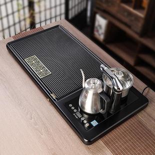 电磁炉一体茶台简约茶托盘高端小茶海 轻奢电木茶盘家用新中式