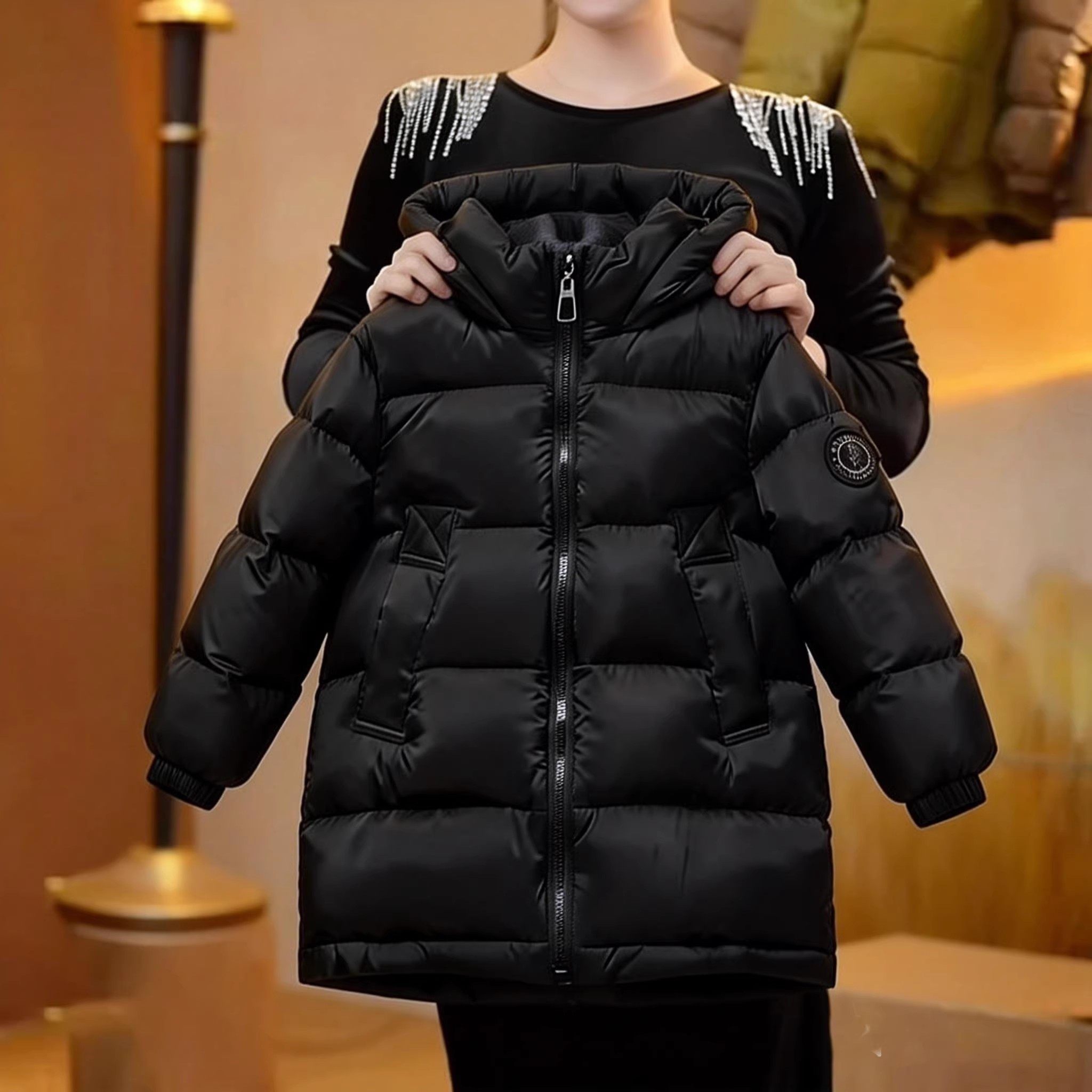 儿童双面穿中长款羽绒服新款女童洋气加厚白鸭绒冬装外套男童,童装/婴儿装/亲子装,羽绒服,淘宝优惠券,粉丝福利购,淘宝优惠卷